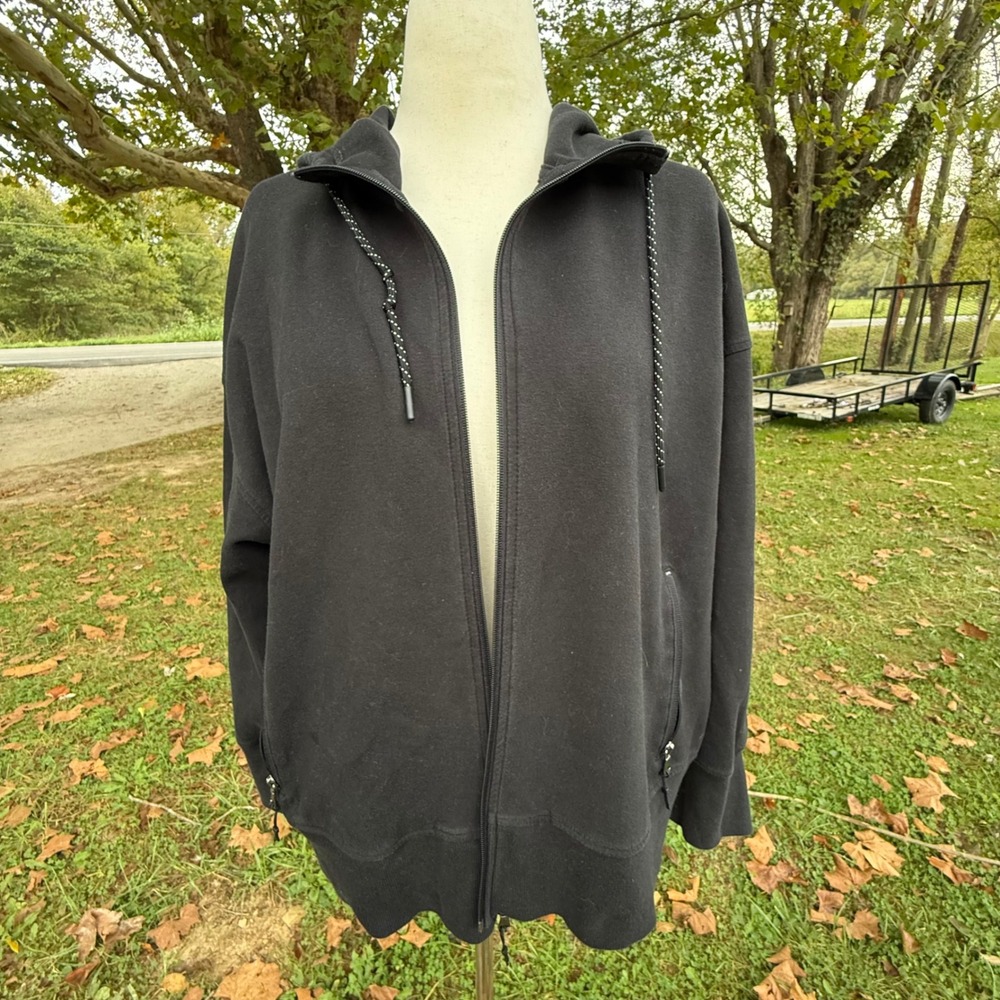 Old Navy Active Dynamic Fleece Full Zip Hoodie Black Women 2X Breathable Jacket